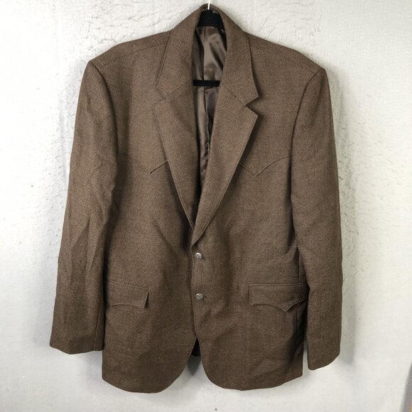 Circle S Other - Circle S Blazer Mens 44L Brown Wool Western Sport Coat Two Button Cowboy Rodeo